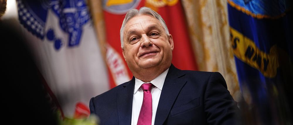 Mit US-Präsident Donald Trump auf einer Linie, mit der Europäischen Union weniger: Ungarns Premierminister Viktor Orbán am 7. November im Weißen Haus. 