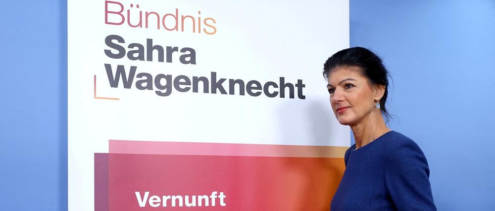 Sahra Wagenknecht erscheint zu einem Termin.