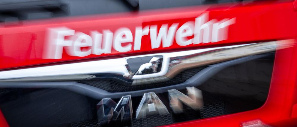 Feuerwehreinsatz in der Rosa-Luxemburg-Straße in Schwedt/Oder.