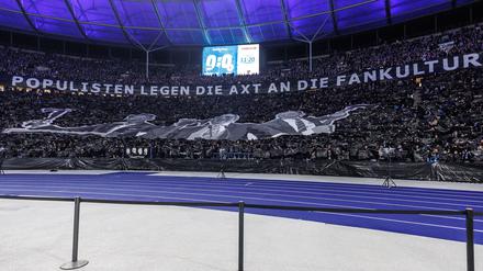Auch die Fans der Hertha protestierten. (Archivfoto)