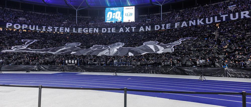 Auch die Fans der Hertha protestierten. (Archivfoto)