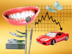 Ein Mund, ein Ferrari und ein Bündel Geldscheine