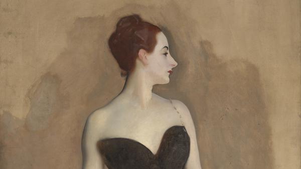 Auf dem Weg zum Skandalbild: vorbereitende Skizze für John Singer Sargents Porträt von Virginie Amélie Avegno, das beim Salon 1884 für Aufsehen sorgte, weil der linke Träger des Abendkleides nicht an seinem Platz war. Nach Avegnos Tod benannte der Künstler das Bildnis in „Madame X“ um und verkaufte es dem Metropolitan Museum in New York.