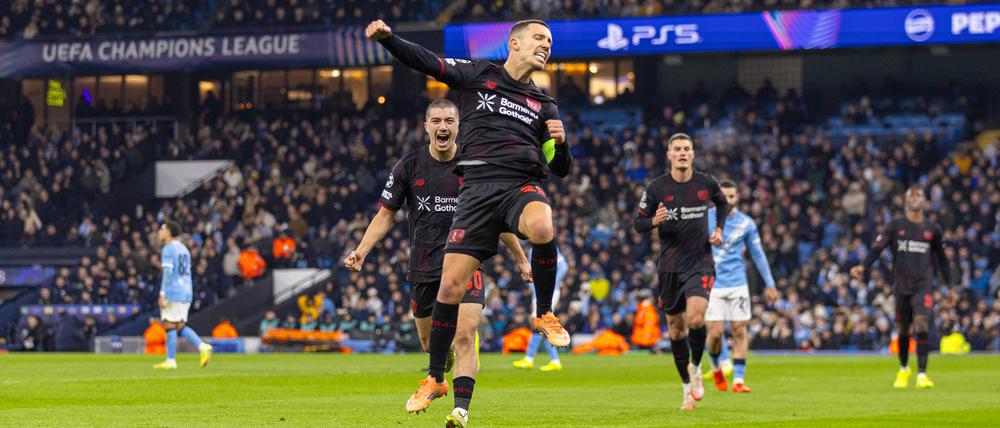 Alejandro Grimaldo traf zum 1:0, später ließ Patrick Schick noch ein zweites Tor für Leverkusen folgen.