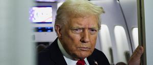 Donald Trump an Bord der Air Force One. 