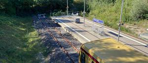 Noch ist Teltow Stadt die Endstation, doch hier soll es bald nach Stahnsdorf weitergehen.