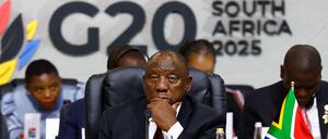 Der südafrikanische Präsident Cyril Ramaphosa ist beim G-20-Gipfel in Südafrika zu sehen.