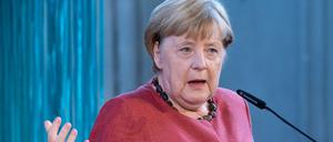 Angela Merkel (CDU), ehemalige Bundeskanzlerin, spricht auf den Festakt zum Abschluss der Modernisierung des Meeresmuseums.