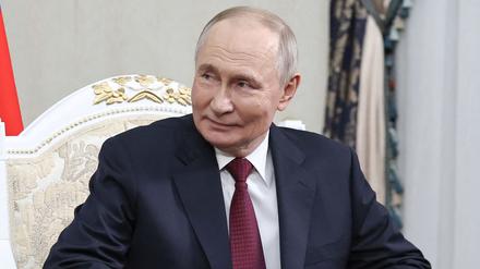 Der russische Präsident Wladimir Putin bei einem Treffen mit dem belarussischen Präsidenten Alexander Lukaschenko in Kirgisistan.