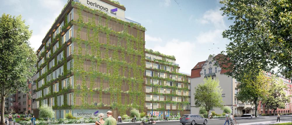 So stellen sich das Wohnungsunternehmen Berlinovo und ein Architektenbüro die Neubauten mit Studentenwohnungen vor. 