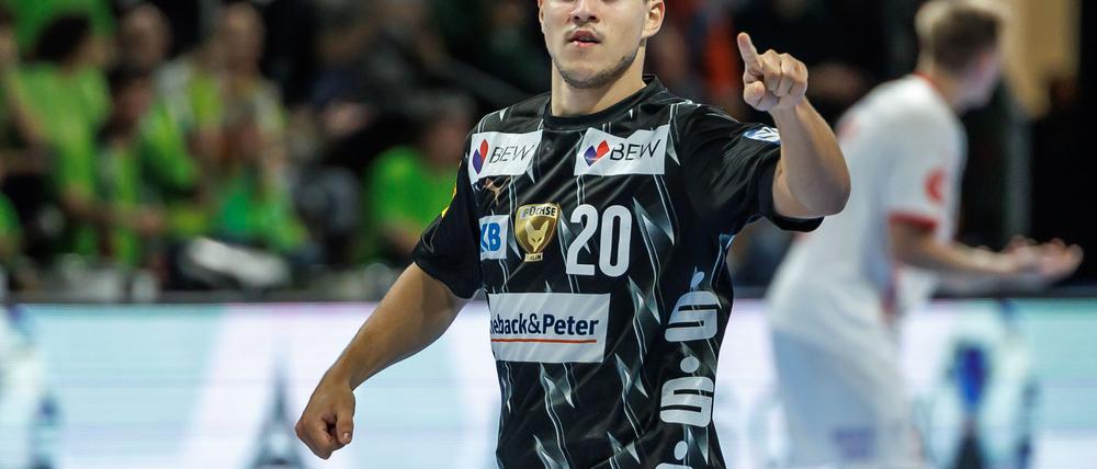 Nationalspieler Tim Freihöfer erzielte acht Tore gegen Veszprém. (Archivbild)