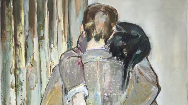 Franziska Klotz, Vorhang / catching on in secret, 2025, Öl auf Leinwand, 130 x 90 cm