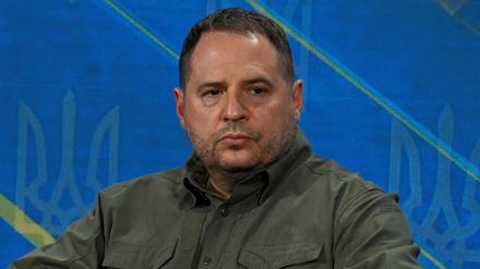 Andrij Jermak, Stabschef des ukrainischen Präsidenten, während einer Pressekonferenz in Kiew am 27. August 2024.