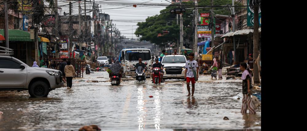 Schwere Überschwemmungen im Süden Thailands.