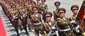 Pjöngjang: Die offizielle Begrüßungszeremonie zwischen dem russischen Präsidenten Wladimir Putin und dem nordkoreanischen Staatschef Kim Jong-un auf dem Kim-Il-Sung-Platz (Archivbild).