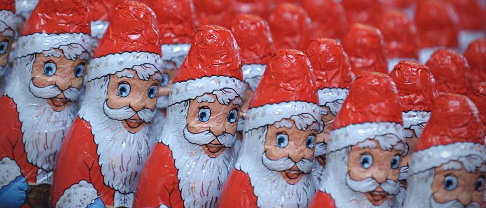 Massengeschäft. Mit Weihnachtsschokolade wird jedes Jahr reichlich Umsatz gemacht.