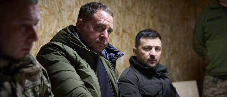 December 12, 2024, Zaporizhzhia, Zaporizhzhia Oblast, Ukraine: Ukrainian President Volodymyr Zelenskyy, right, listens during a briefing with the 27th Rocket Artillery Brigade fighting on the frontlines, December 12, 2024 in Zaporizhzhia Oblast, Ukraine. The brigade was the first to receive the long-range HIMARS missile system. Zaporizhzhia Ukraine - ZUMAp138 20241212_zaa_p138_020 Copyright: xUkrainexPresidency/UkrainianxPrex