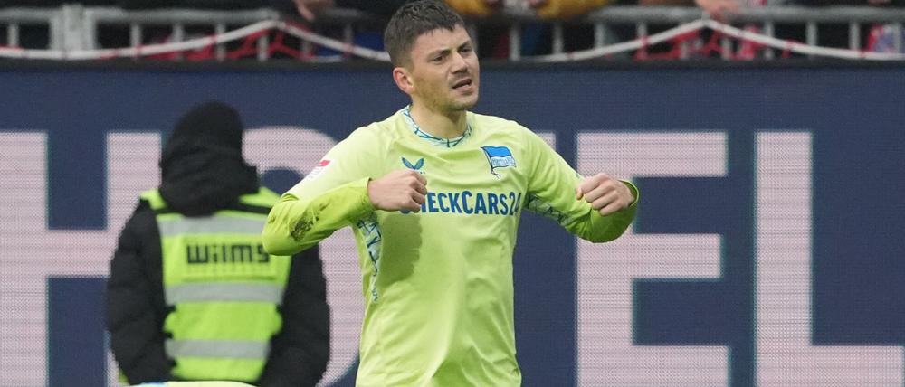 Erfolgreiches Comeback. Dawid Kownacki bescherte Hertha BSC im ersten Spiel nach zweimonatiger Verletzungspause den nächsten Sieg.