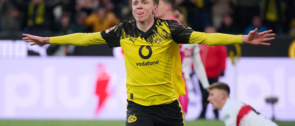 Maximilian Beier könnte im Pokal gegen Leverkusen wieder für Borussia Dortmund spielen. (Archivfoto)