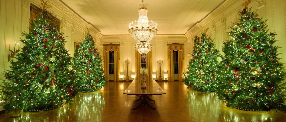 Die First Lady der USA, Melania Trump, hat das Weiße Haus weihnachtlich geschmückt.