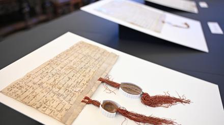 Unter den Urkunden sind unter anderem Papsturkunden sowie Papiere zu diplomatischen Bemühungen und kriegerischen Auseinandersetzungen.