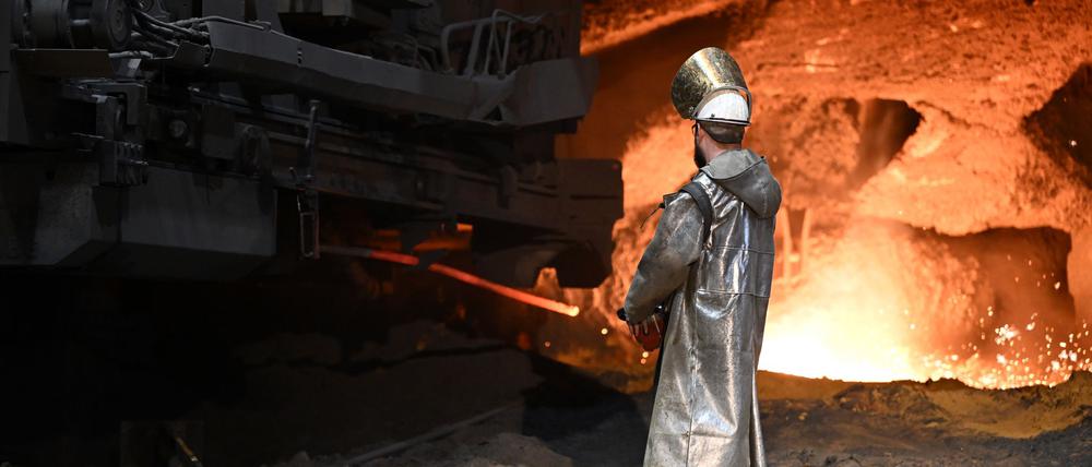 Hochofen von Thyssenkrupp Steel: Es wird auch künftig Stahl produziert werden, aber deutlich weniger als bislang.