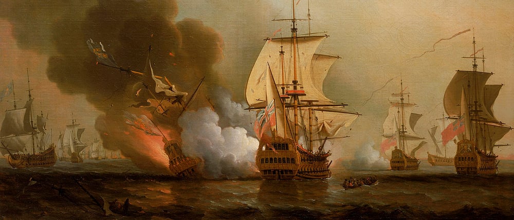 Die „San José“ in der Schlacht vor Cartagena 1708 auf einem Gemälde von Samuel Scott.