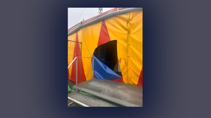 Vandalismus im Zirkus Cabuwazi in Berlin-Hohenschönhausen. 