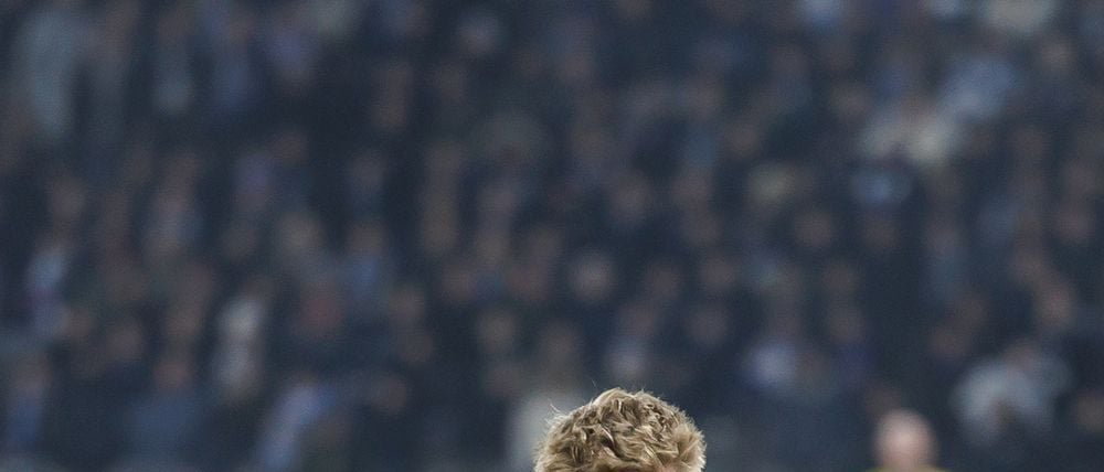 Luca Schuler (l) traf gleich zweimal bei Herthas Galavorstellung im Pokal.