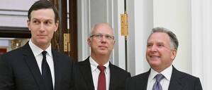 Kushner, der russische Unterhändler Kirill Dmitrijew und Witkoff in Moskau.