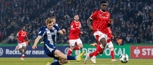 Schon wieder drin. Luca Schuler (links) mit seinem Abschluss zum zwischenzeitlichen 4:1 für Hertha BSC.