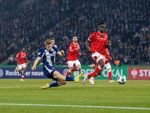 Schon wieder drin. Luca Schuler (links) mit seinem Abschluss zum zwischenzeitlichen 4:1 für Hertha BSC.