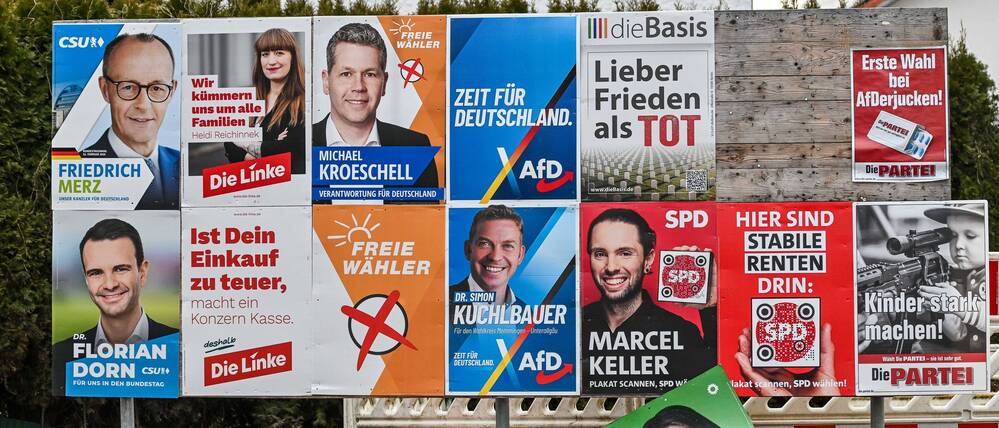 Wahlplakate für die Bundestagswahl.