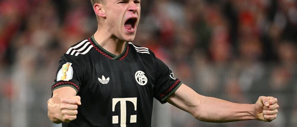 Kimmich und die Bayern bejubelten den gewonnenen Pokalfight. 