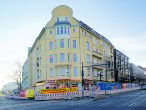 Die Dauerbaustelle am U-Bahnhof Kaiserdamm in Berlin.