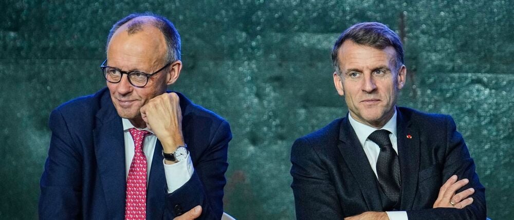 Der Bundeskanzler Friedrich Merz (CDU) und der französische Präsident Emmanuel Macron.