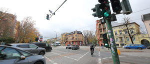 An der Ampelanlage der zentralen Kreuzung Zeppelinstraße/ Breite Straße wird gearbeitet.