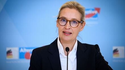 Alice Weidel, Vorsitzende der AfD-Bundestagsfraktion, äußert sich vor der Sitzung der AfD-Bundestagsfraktion im Deutschen Bundestag. 
