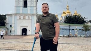 Oleh Symoroz auf dem Sophienplatz in Kiew.