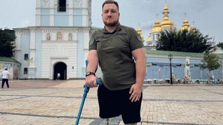 Oleh Symoroz auf dem Sophienplatz in Kiew.