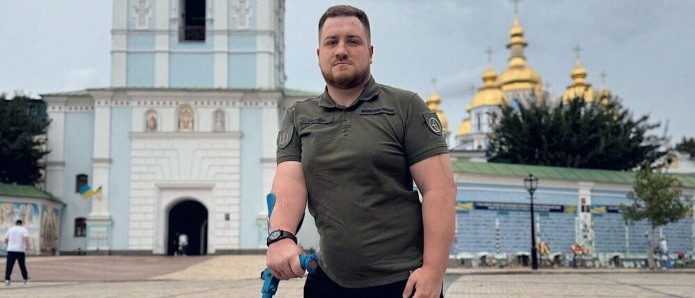 Oleh Symoroz auf dem Sophienplatz in Kiew.