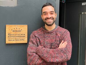 Robert Riquelme, 34 Jahre alt, geboren in Chile und Mitglied im Deutschen Kaffeeverband.