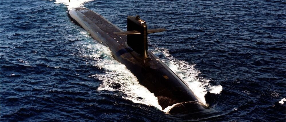 Das französische Atom-U-Boot „Le Triomphant“, eines von vier strategischen Atom-U-Booten. 