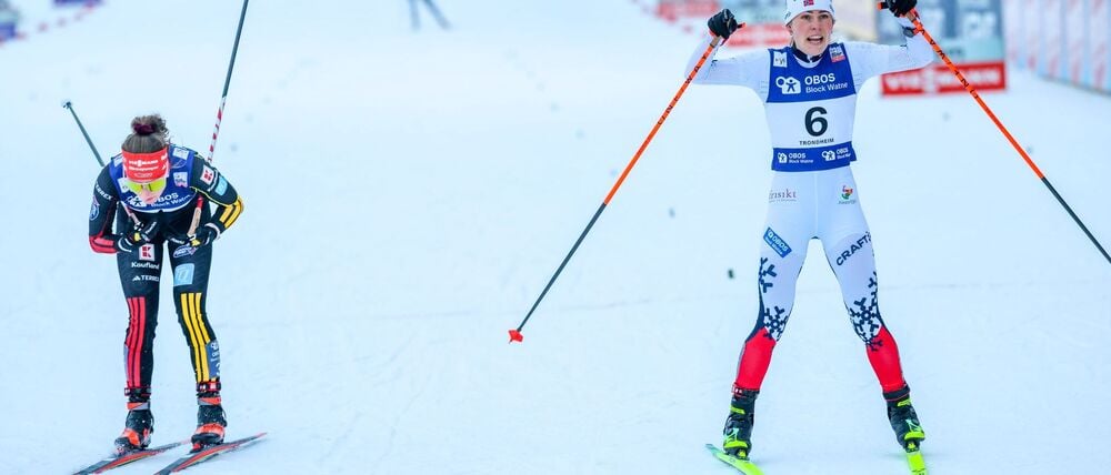 Ida Marie Hagen (r) siegte hauchdünn vor Nathalie Armbruster (l).
