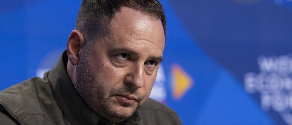 Andrij Jermak, Chef des ukrainischen Präsidialamtes, auf einer Pressekonferenz nach dem vierten Treffen der Nationalen Sicherheitsberater (NSA) zur Friedensformel für die Ukraine.