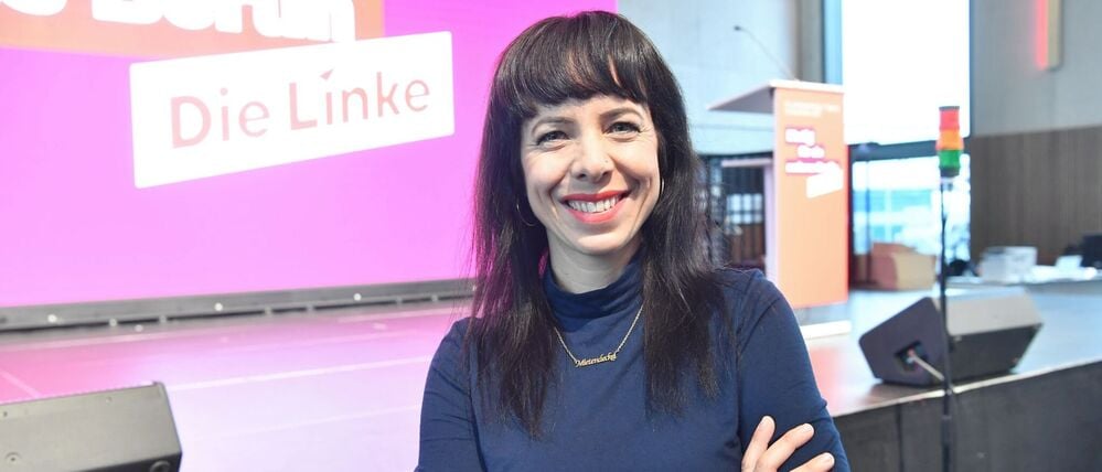 Elif Eralp, Spitzenkandidatin der Partei Die Linke in Berlin, nimmt am Landesparteitag der Partei teil. (Archivbild)