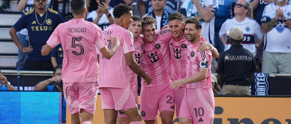 Miami jubelt über das 1:0 - ein Eigentor von Vancouver-Profi Ocampo.