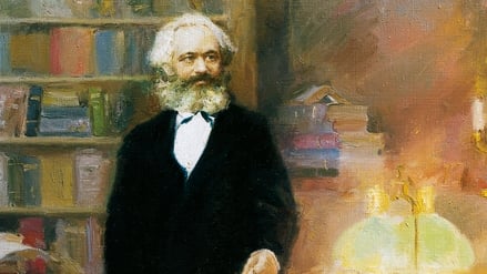 UNSPECIFIED - SEPTEMBER 17: Karl Marx in his studio, 1875, painting by Zhang Wun. Treviri, Karl-Marx-Haus (Photo by DeAgostini/Getty Images)