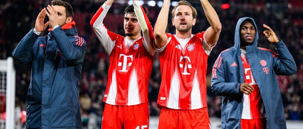 Klare Sieger im Südschlager in Stuttgart: Harry Kane (2.v.r.) und die Bayern.