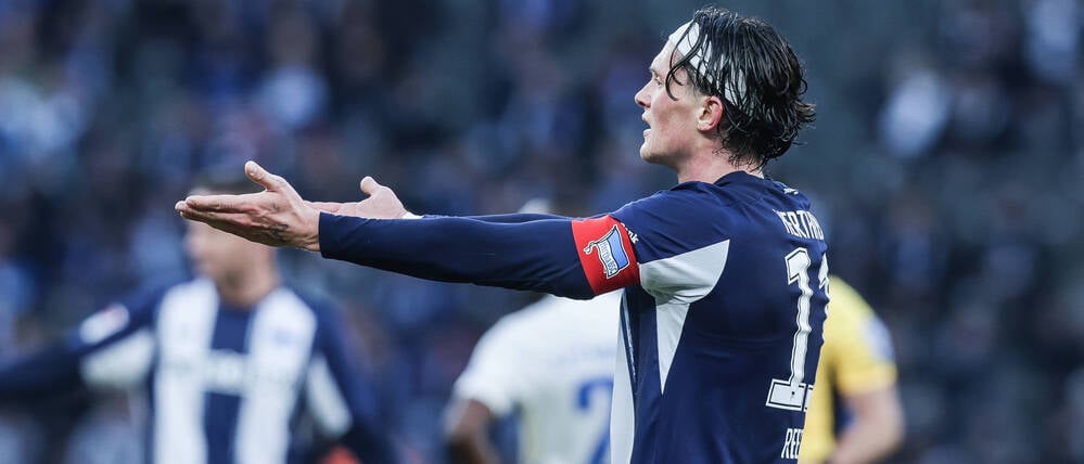 Was war denn das? Auch Herthas Kapitän Fabian Reese schien vom uninspirierten Auftritt seiner Mannschaft gegen Magdeburg überrascht zu sein.